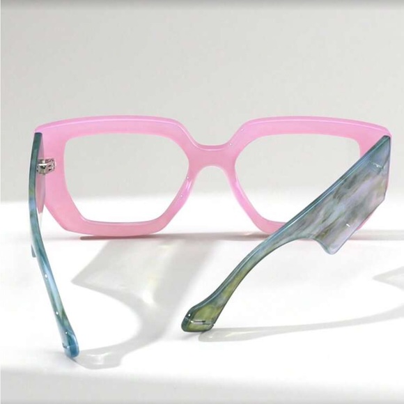 ✨Pink and Green Square Frame Glasses
